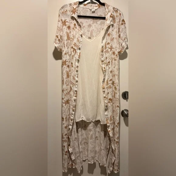 O'Neill Cream and Brown Patterned Dress - Picture 4 of 9